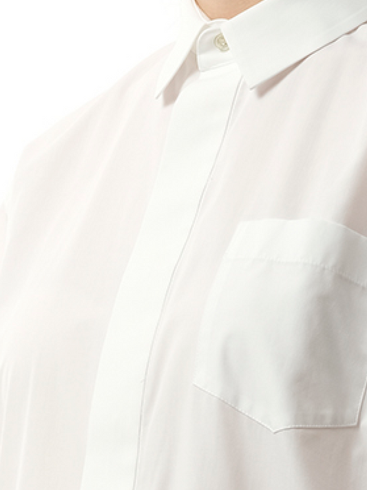 SACAI Balloon Sleeve Shirt Dress (White)