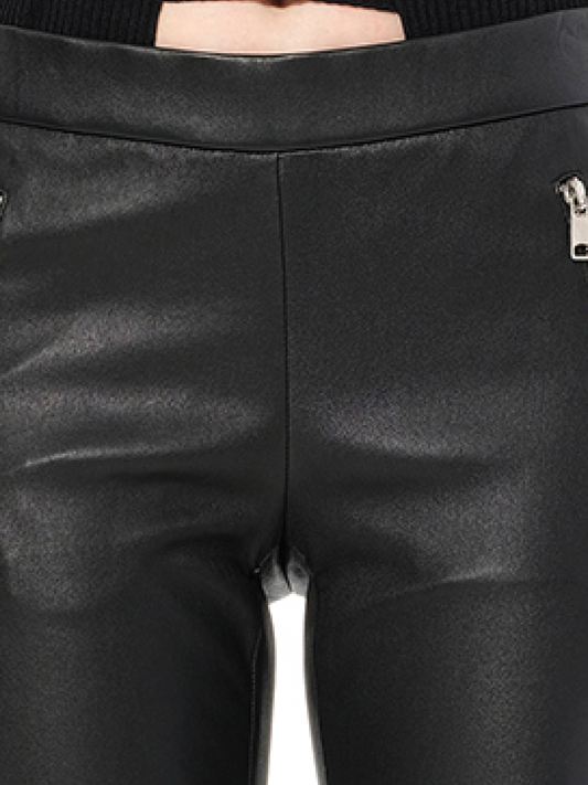 ALEXANDER MCQUEEN Leather Leggings (Black)