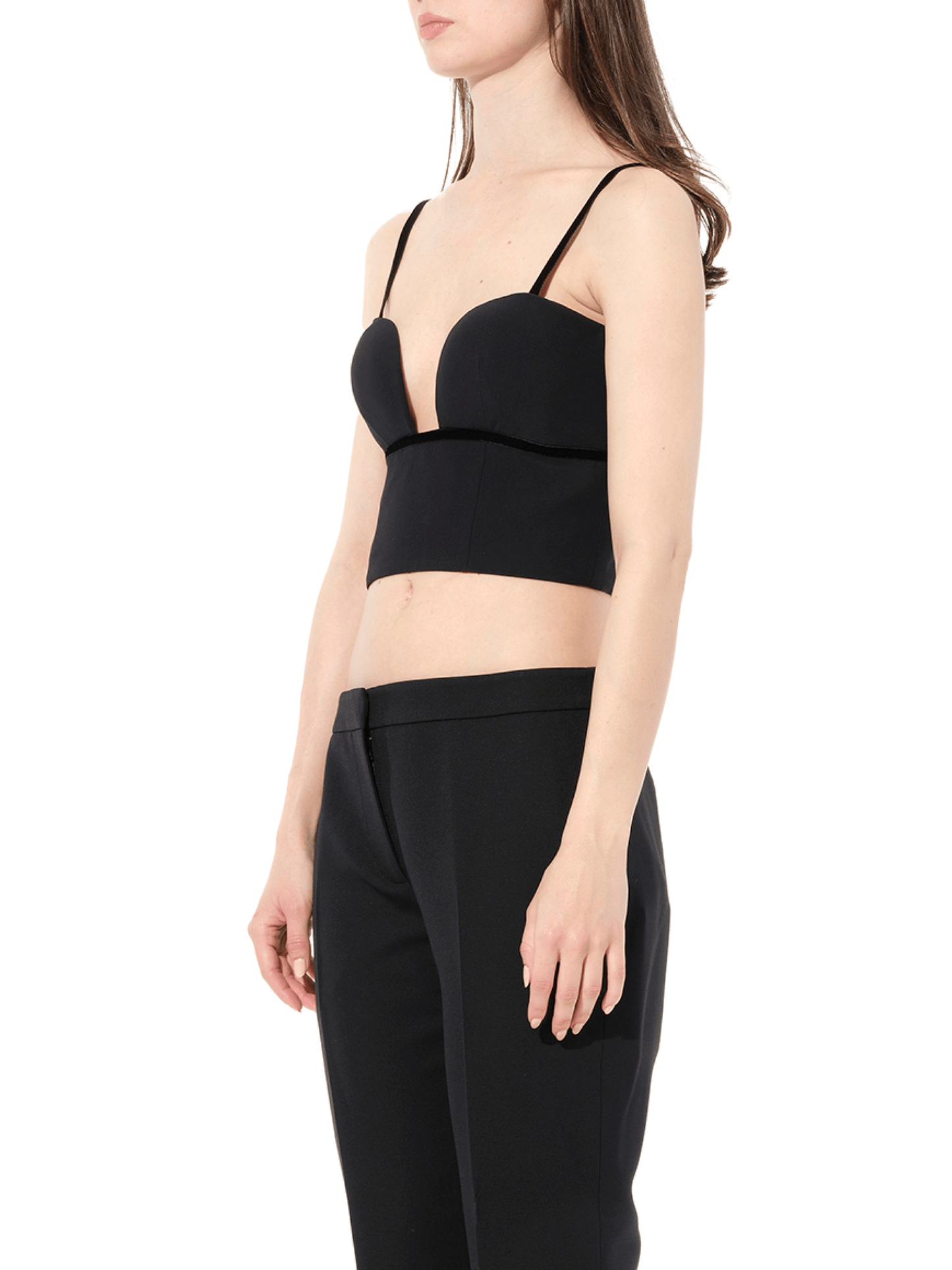 ALEXANDER MCQUEEN Leaf Crepe Top (Black)
