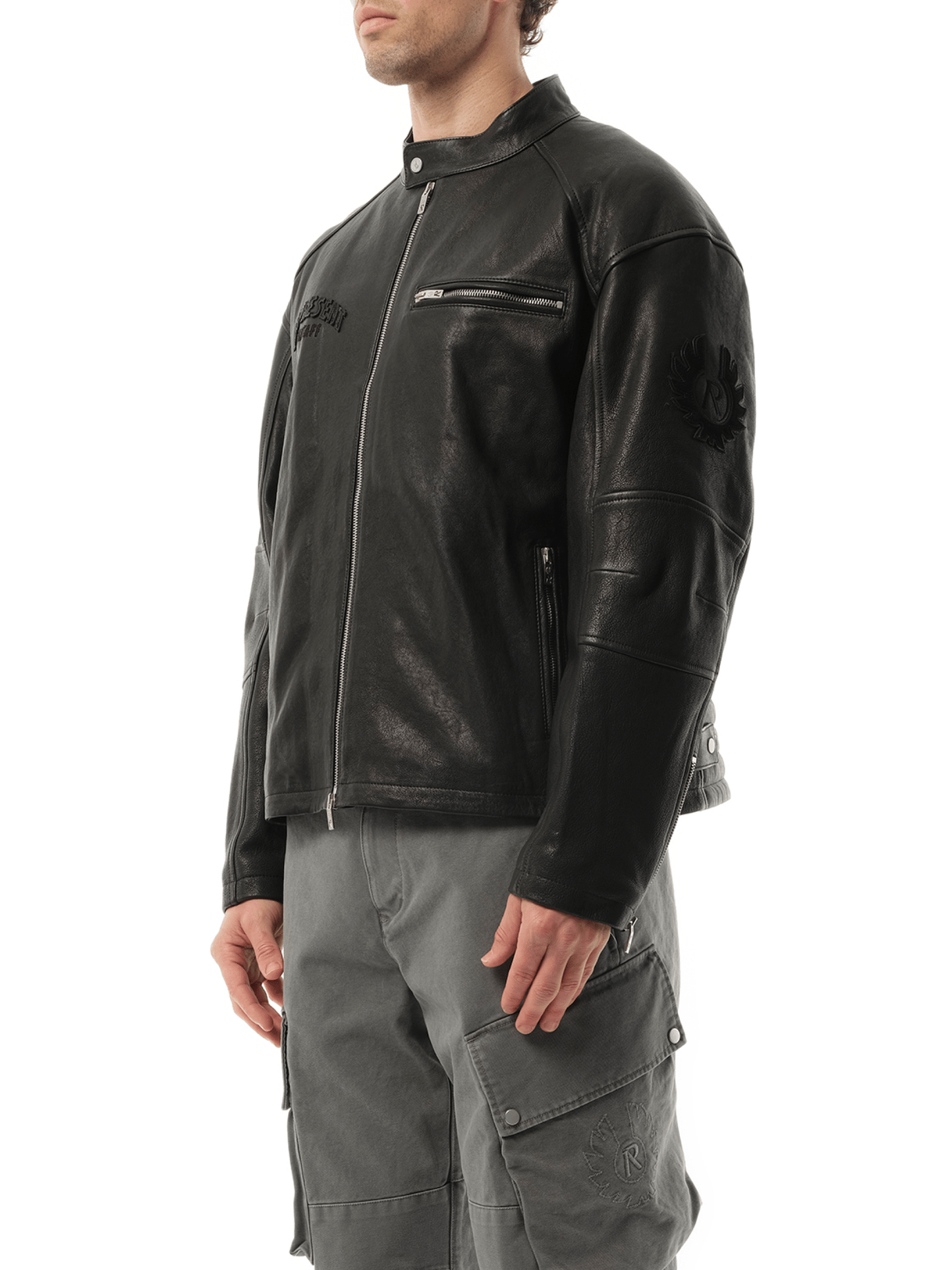 REPRESENT Belstaff Leather Race Jacket (Black)