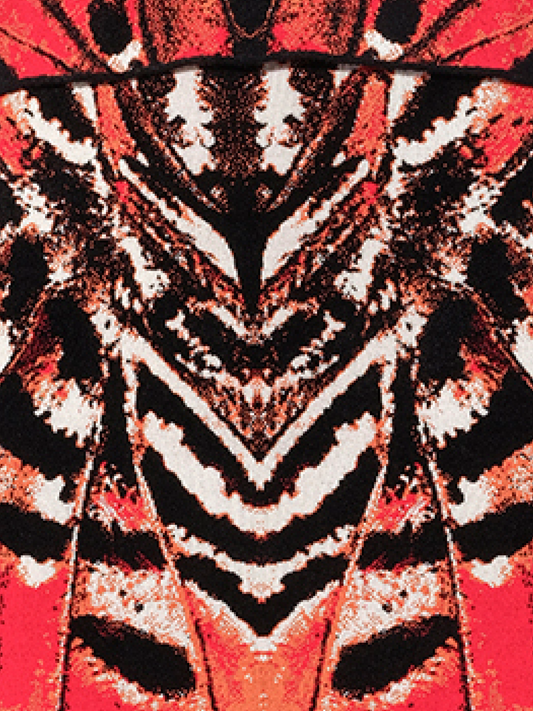 ALEXANDER MCQUEEN Butterfly Jacquard Skirt (Red)