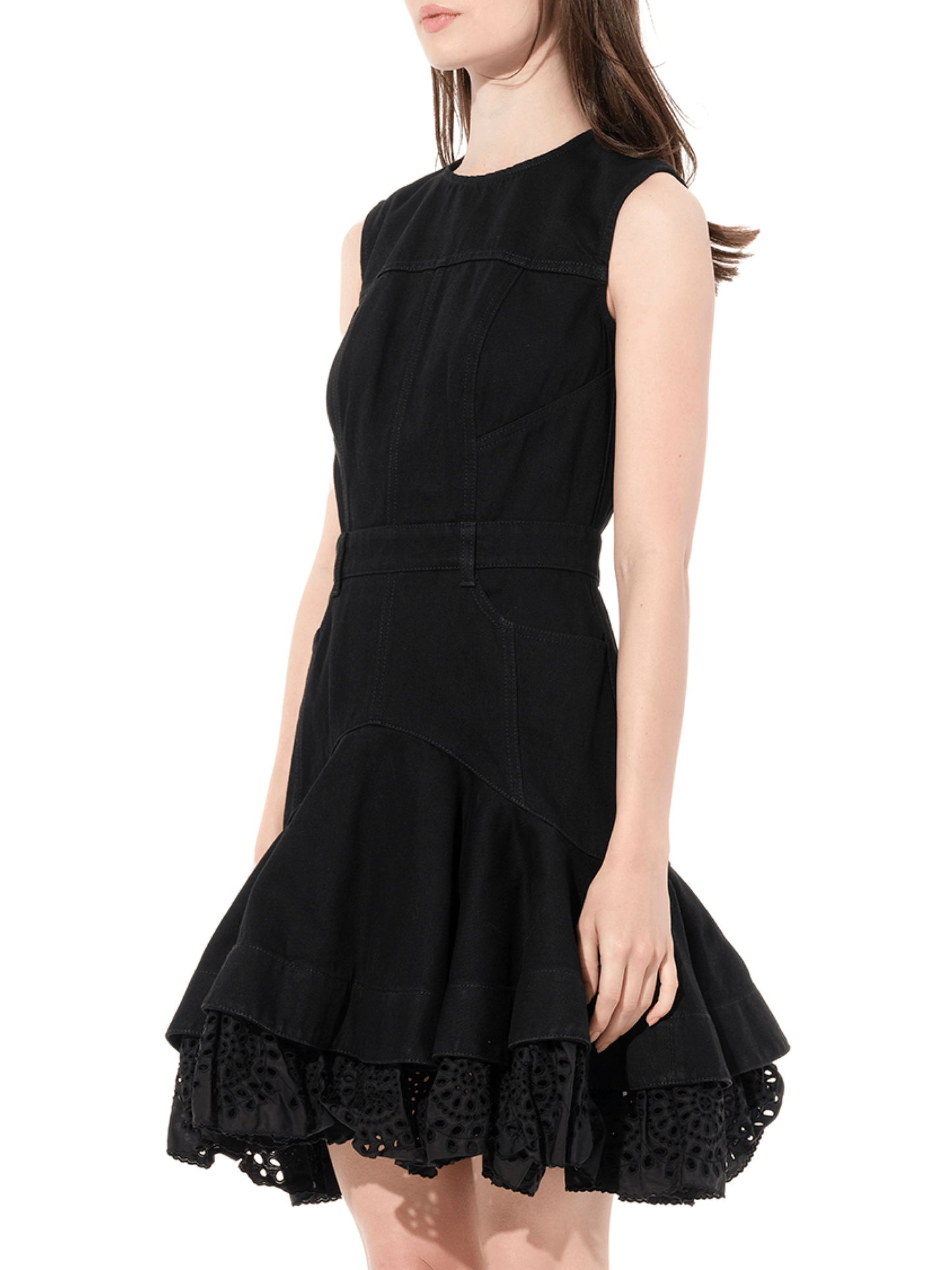 ALEXANDER MCQUEEN Mini Denim Dress (Black)