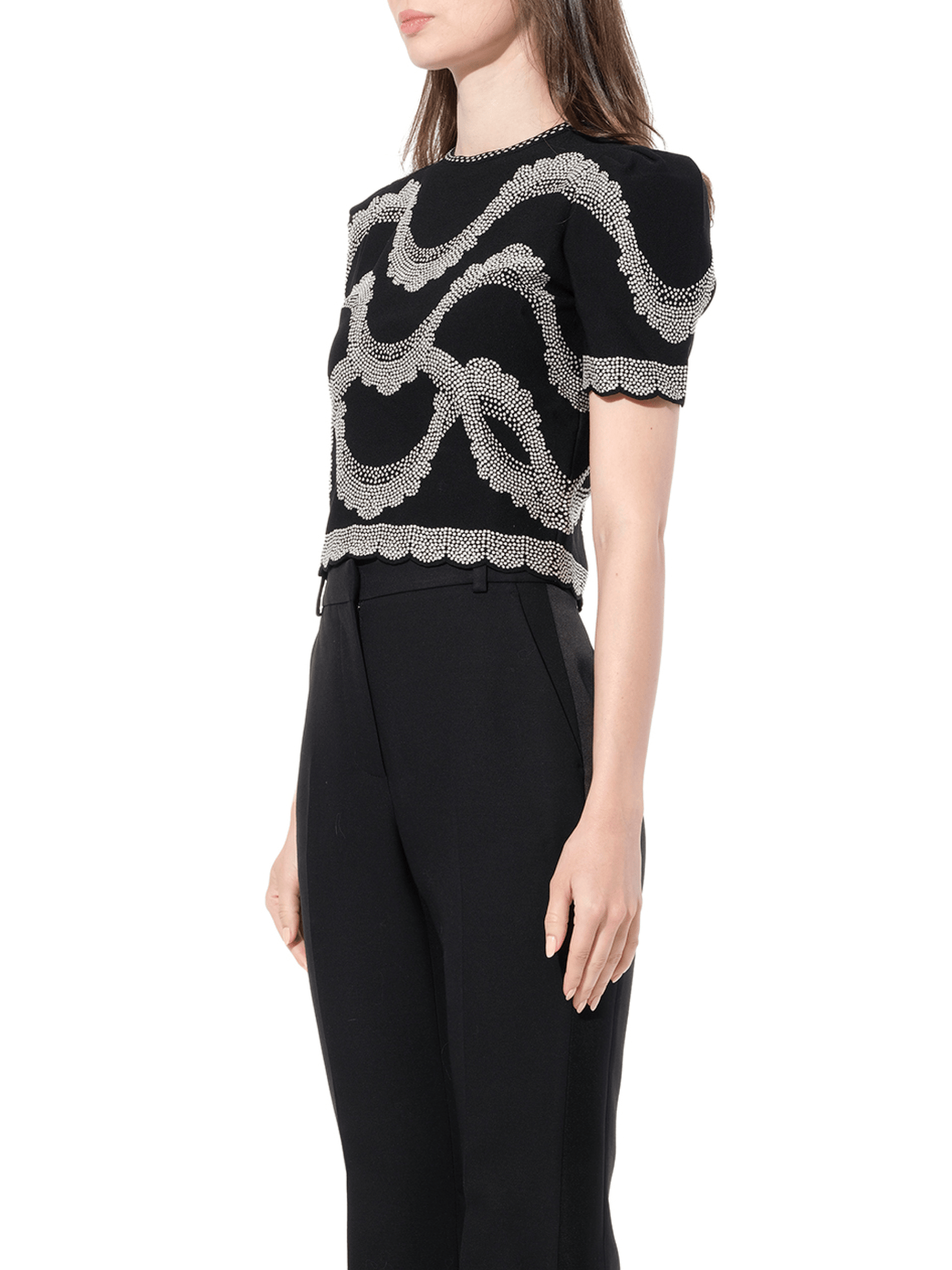 ALEXANDER MCQUEEN Short Sleeve Top (Black)