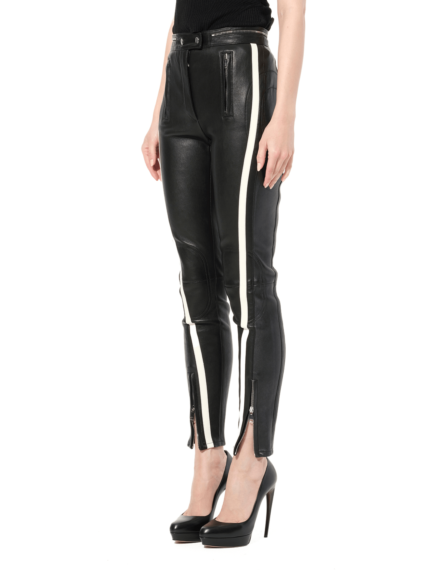ALEXANDER MCQUEEN Leather Pants (Black)