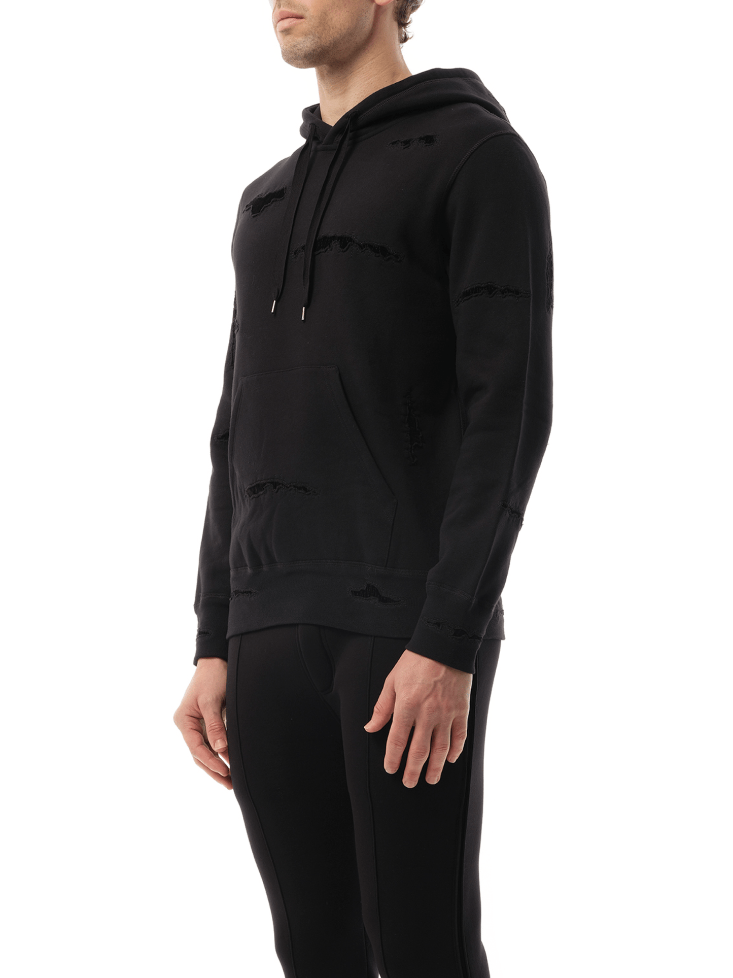 ALEXANDER MCQUEEN Shredded Hoodie (Black)