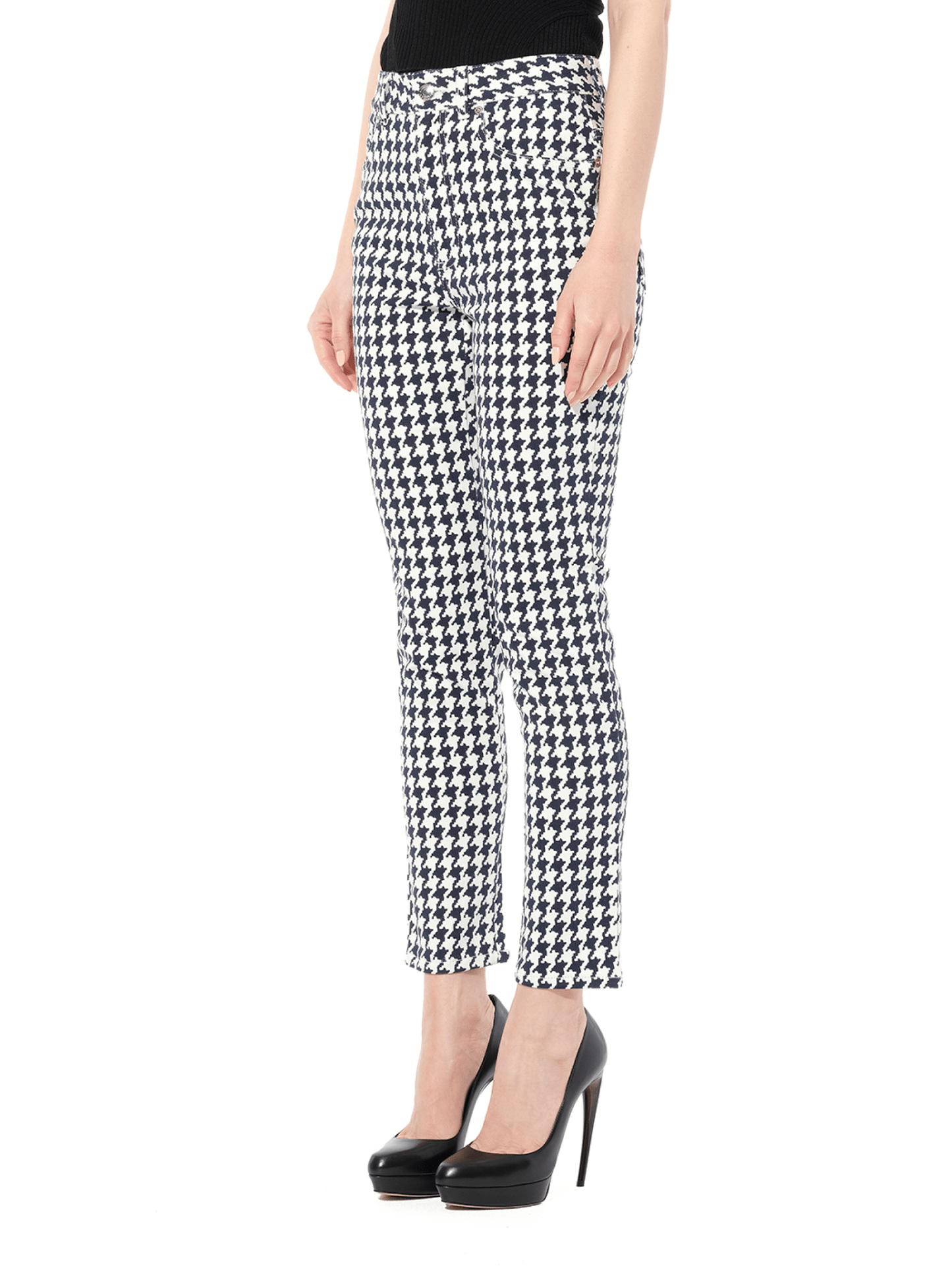 ALEXANDER MCQUEEN Dogtooth Jeans (White)