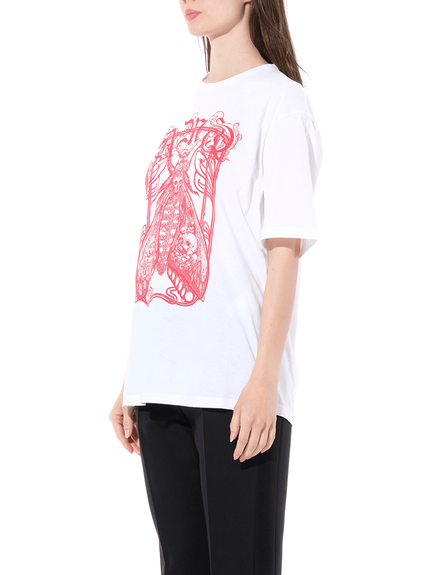 ALEXANDER MCQUEEN Moth Oversize T-Shirt (White)