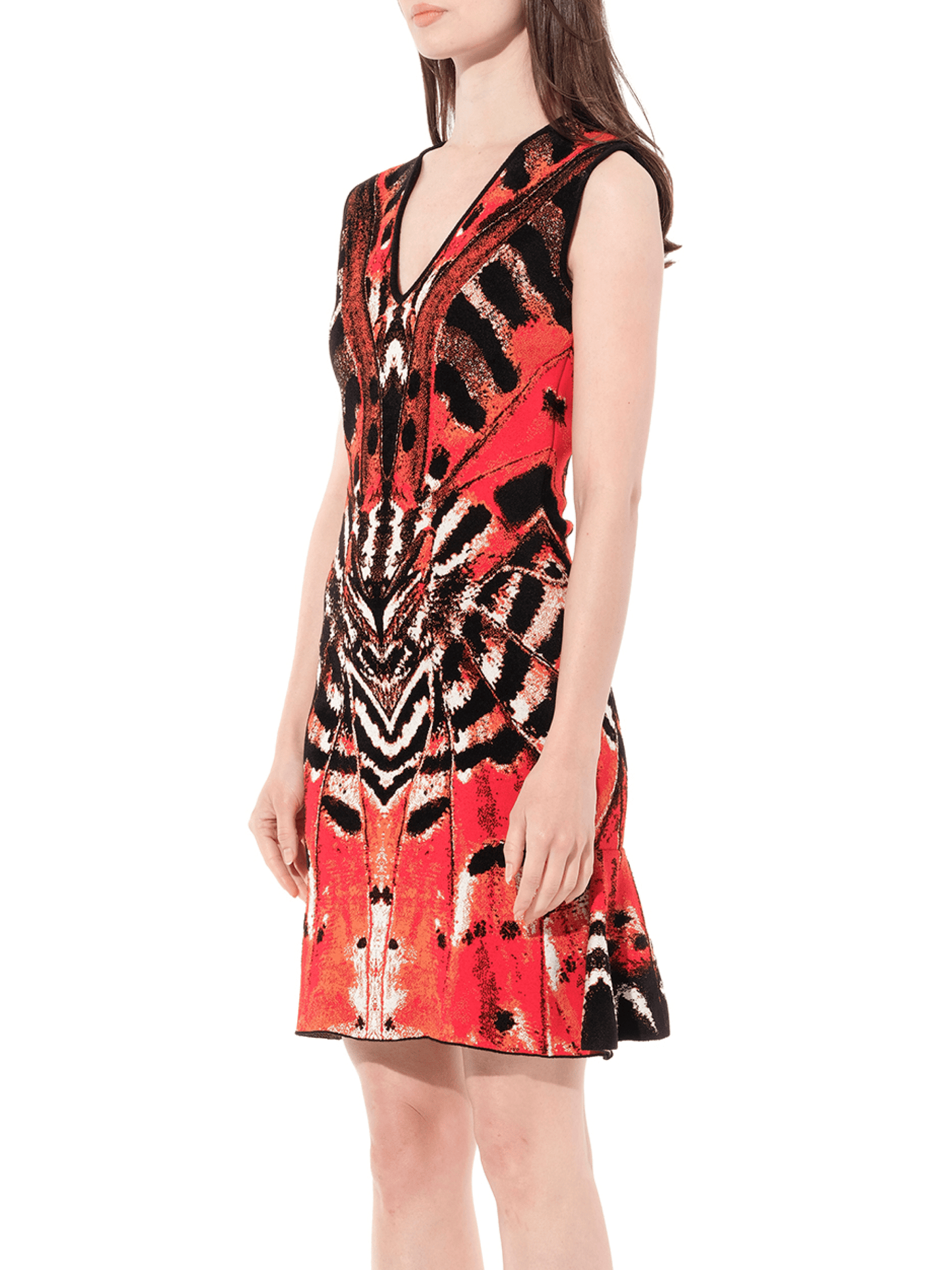 ALEXANDER MCQUEEN Butterfly Jacquard Dress (Red)