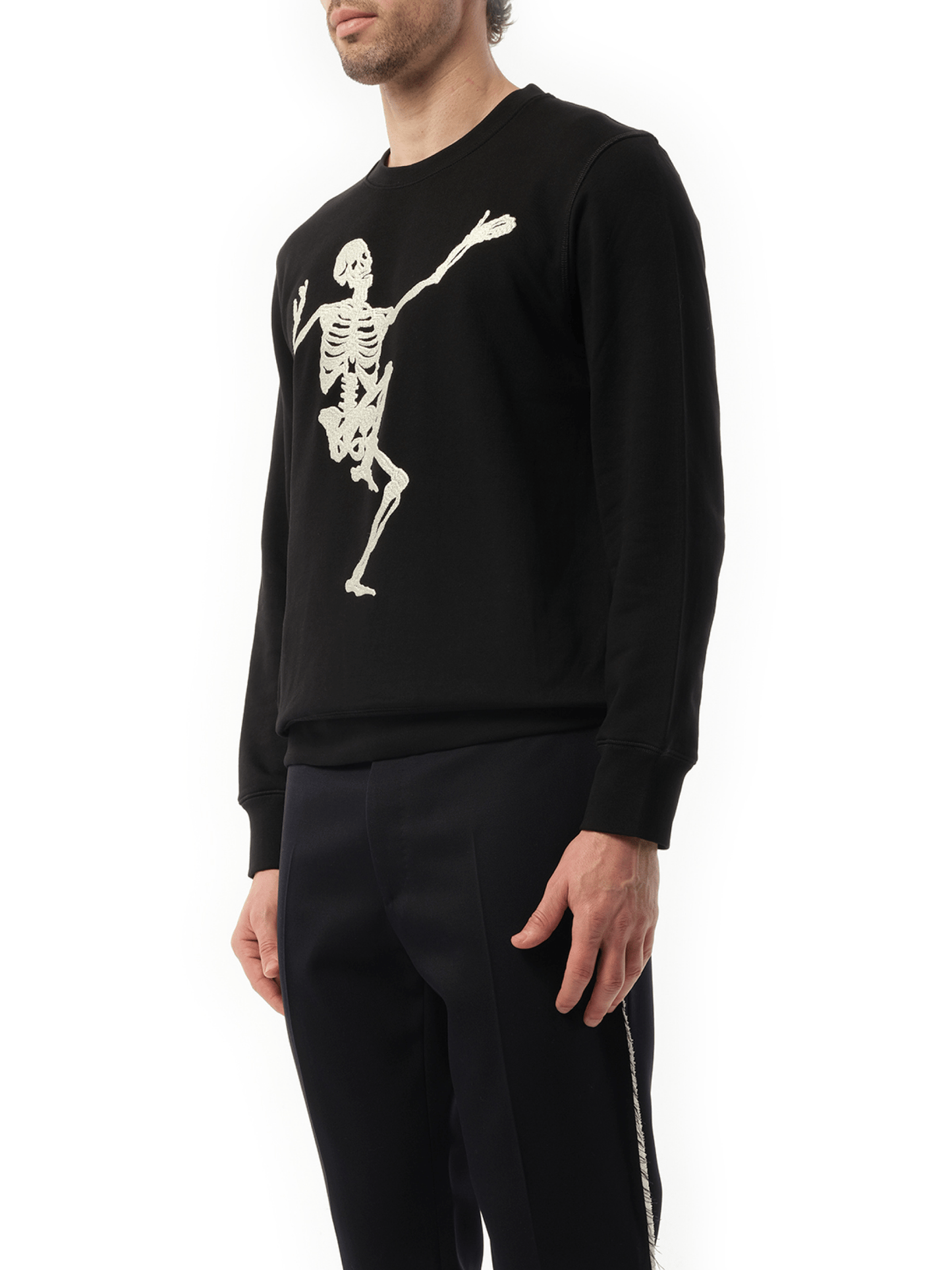 ALEXANDER MCQUEEN Skeleton Embroidered Sweatshirt (Black)