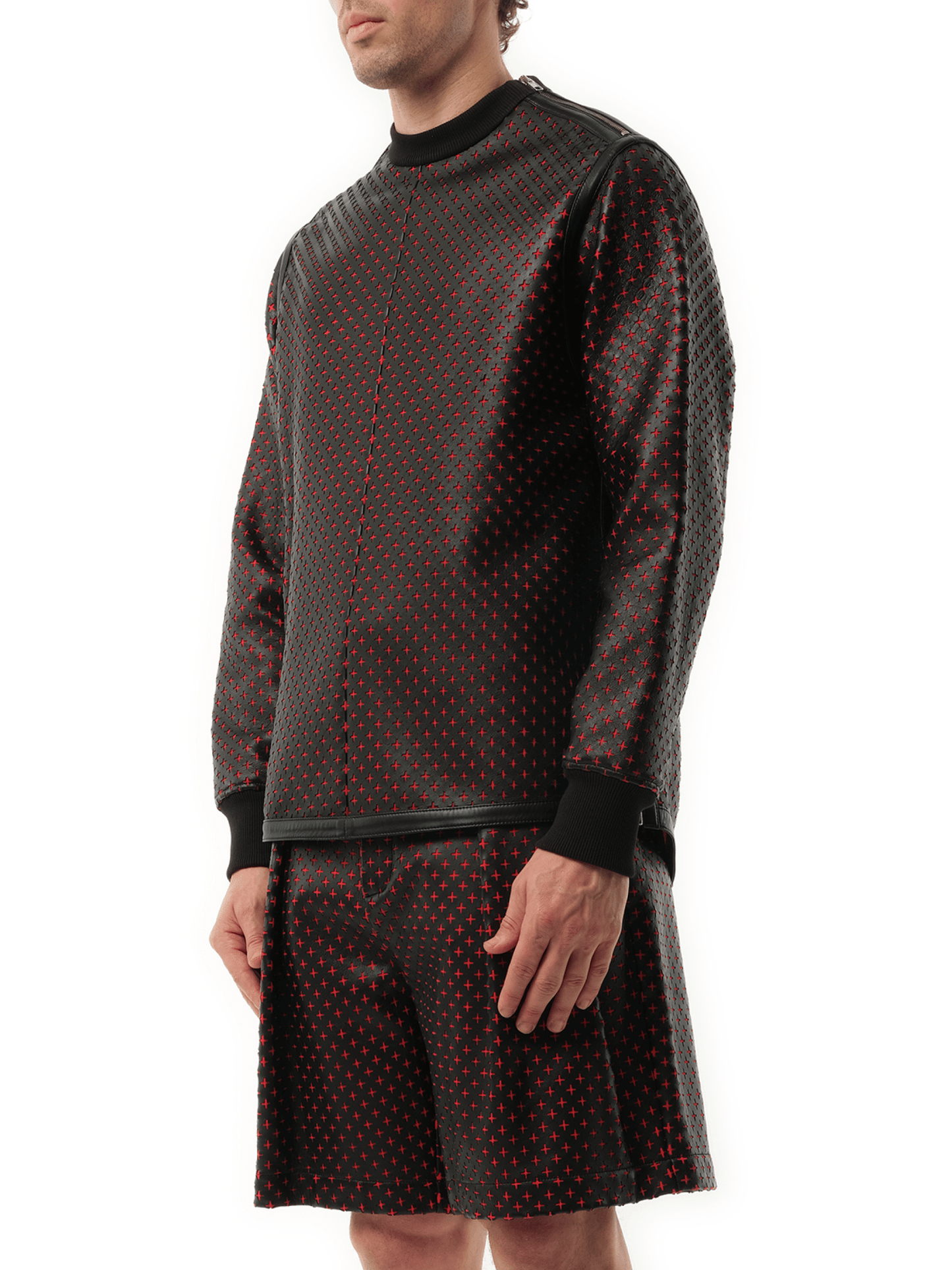GIVENCHY Leather Sweatshirt (Black)