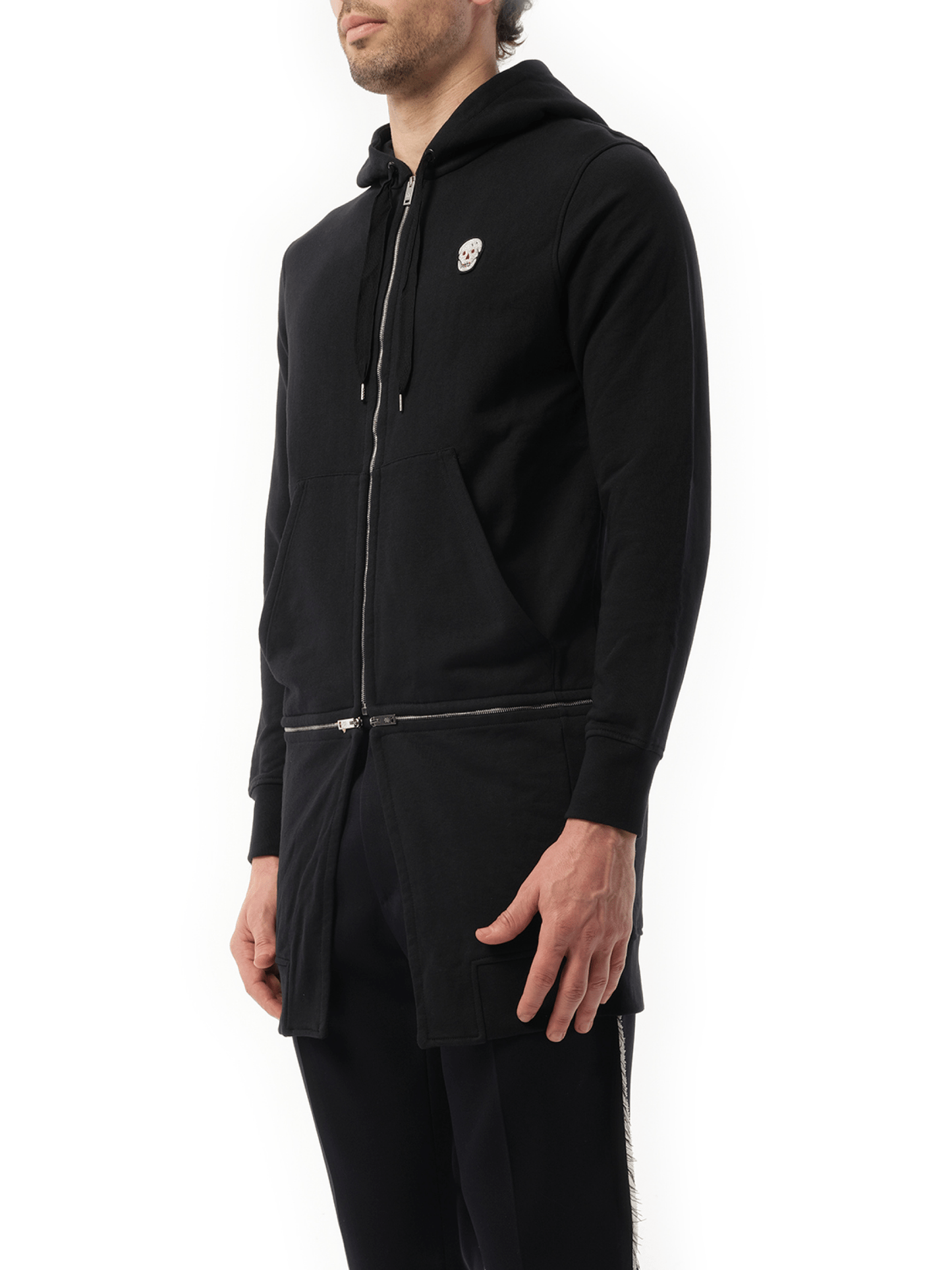 ALEXANDER MCQUEEN Zip Long Hoodie (Black)