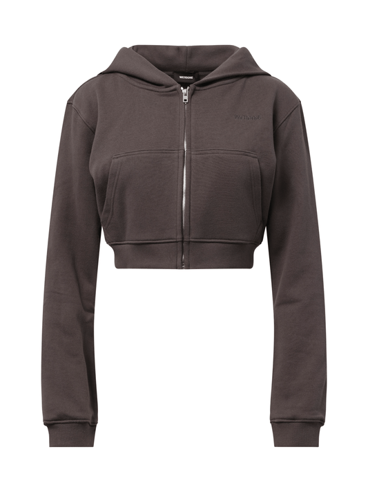 WE11DONE Womens Pearl Bear Hoodie Zip-Up (Charcoal)