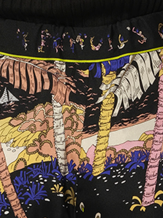 PUCCI Print Palm Trousers (Black Yellow)