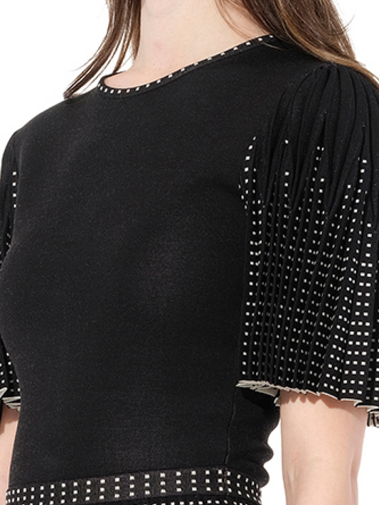ALEXANDER MCQUEEN Knit Jacquard Dress (Black White)