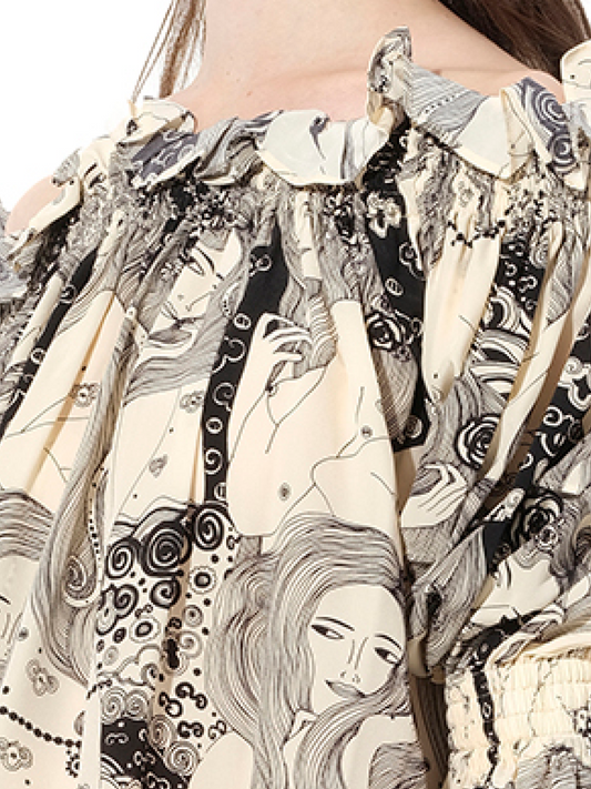 ALEXANDER MCQUEEN Off Shld Eve Top (Ivory)