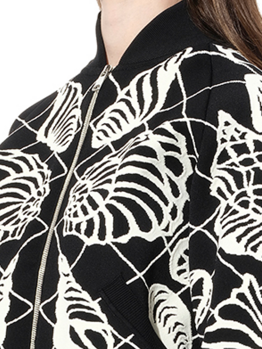 ALEXANDER MCQUEEN Bomber Jacket (Black Ivory)