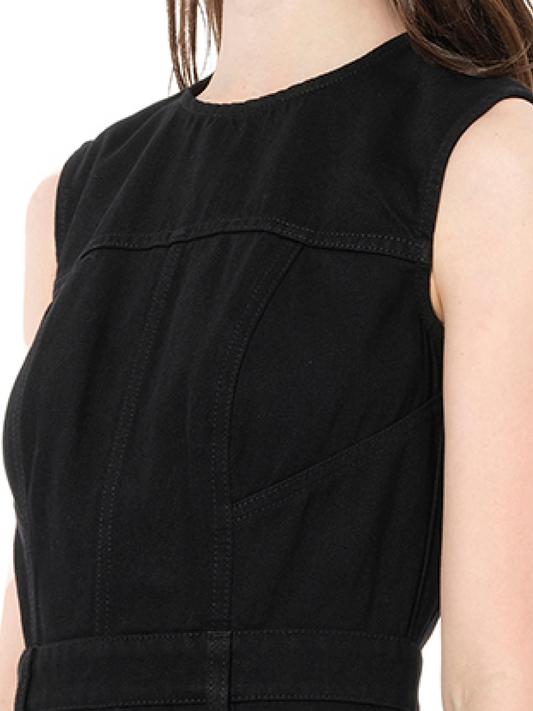 ALEXANDER MCQUEEN Mini Denim Dress (Black)