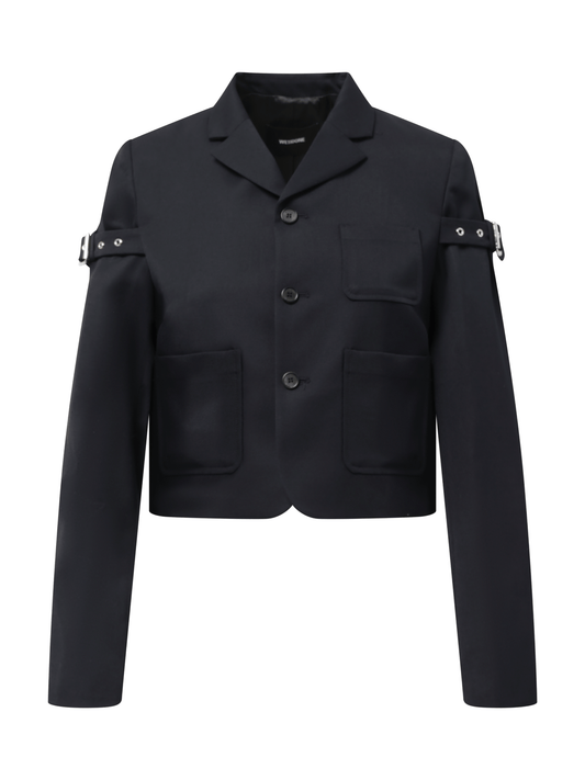 WE11DONE Jacket With Sleeve Strap Detail (Navy)