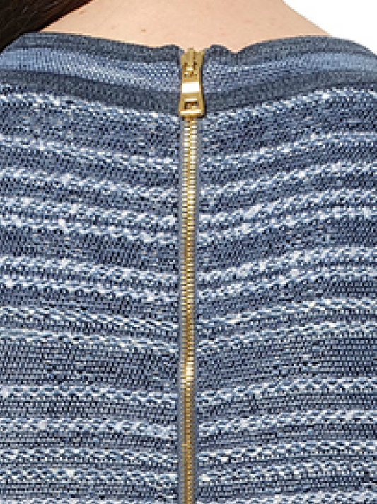 BALMAIN V Neck Knit Dress (Blue)