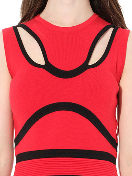 ALEXANDER MCQUEEN Sleeveless Mini Dress (Red)