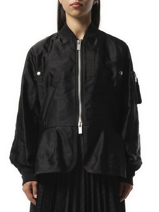 Image of Others. Productname: SACAI Quilted Satin Blouson in Black colour by brand - SACAI