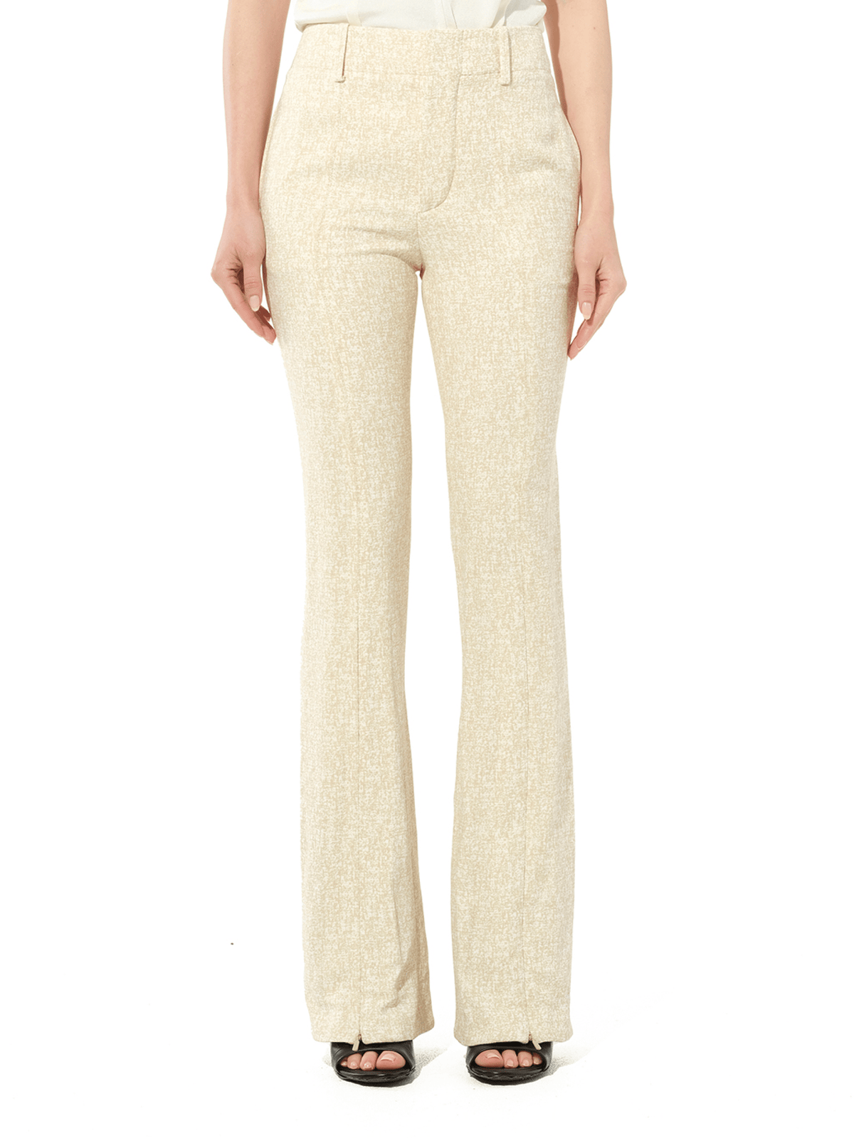 Image of a model wearing Pants. Product name - Trousers in Green colour by brand - CHLOE