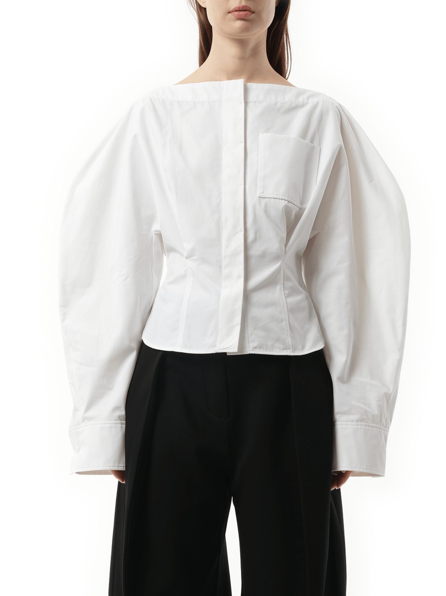 Image of Blouses. Productname: JACQUEMUS La Chemise Barco in White colour by brand - JACQUEMUS