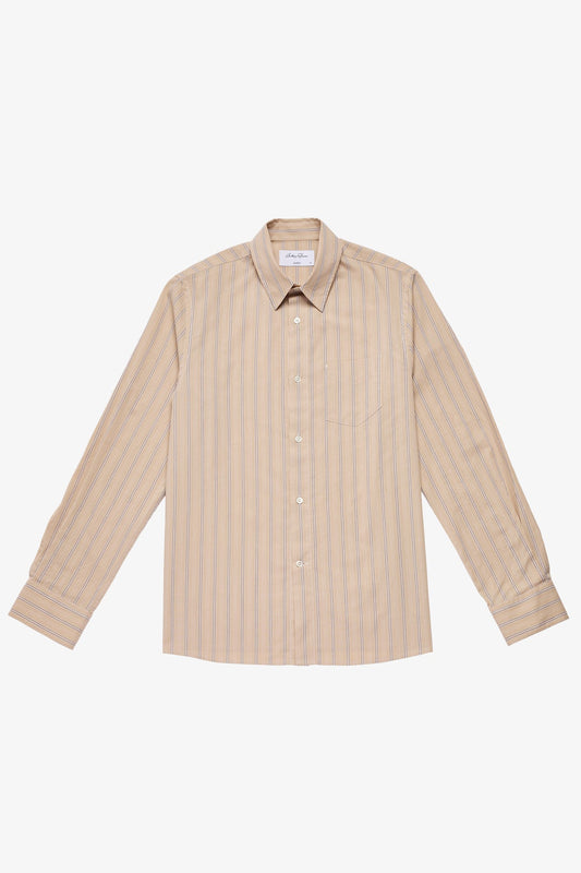 Anthony Squires Frederic beige stripe poplin shirt (Red)
