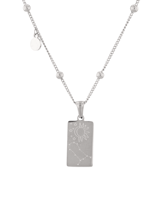 LAVANA Gemini Silver Zodiac Tag Necklace