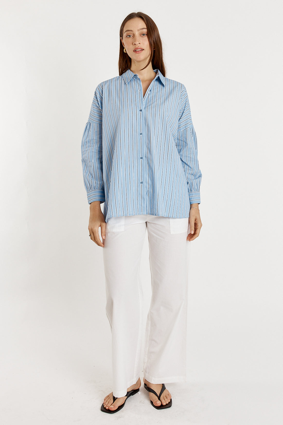 Giliann Jean Cut Out Shirt Stripe (Blue)