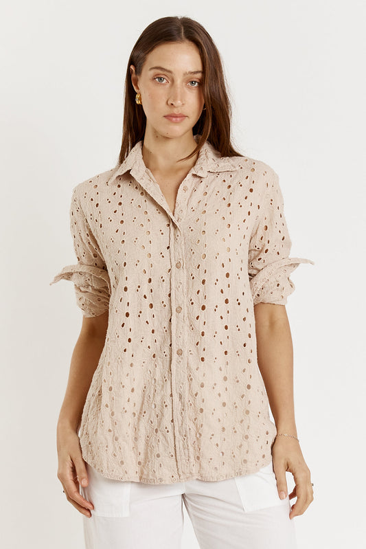 Giliann Olive Shirt (Cream)