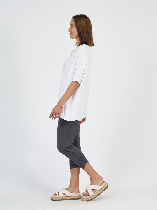 Lou Lou Gina Oversized Slouch Bamboo T-Shirt (White)