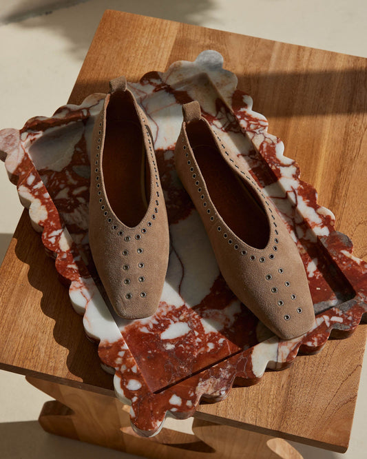 Walnut Melbourne Chiara Leather Ballet (Camel Suede)