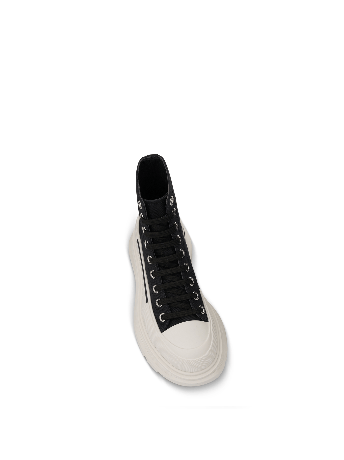 ALEXANDER MCQUEEN Tread Slick Canvas Lace-Up Boots (Black)