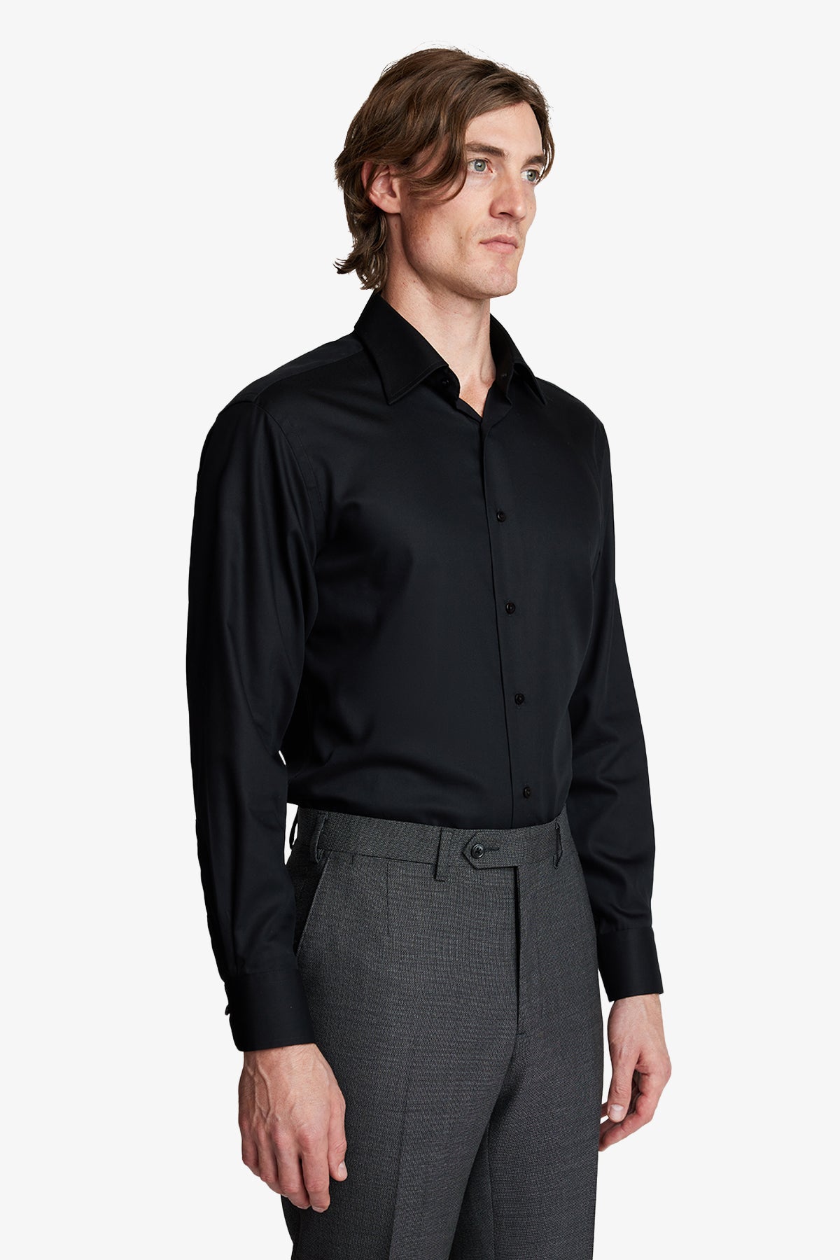 Anthony Squires Gus Formal Shirt Twill (Black)