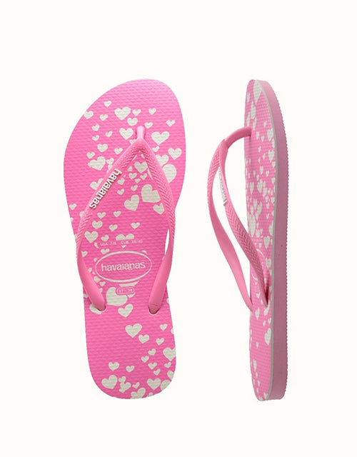 Image of Sandals. Product name - Havaianas® Slim Mini Hearts Thongs in Pink/White colour by brand - Havaianas