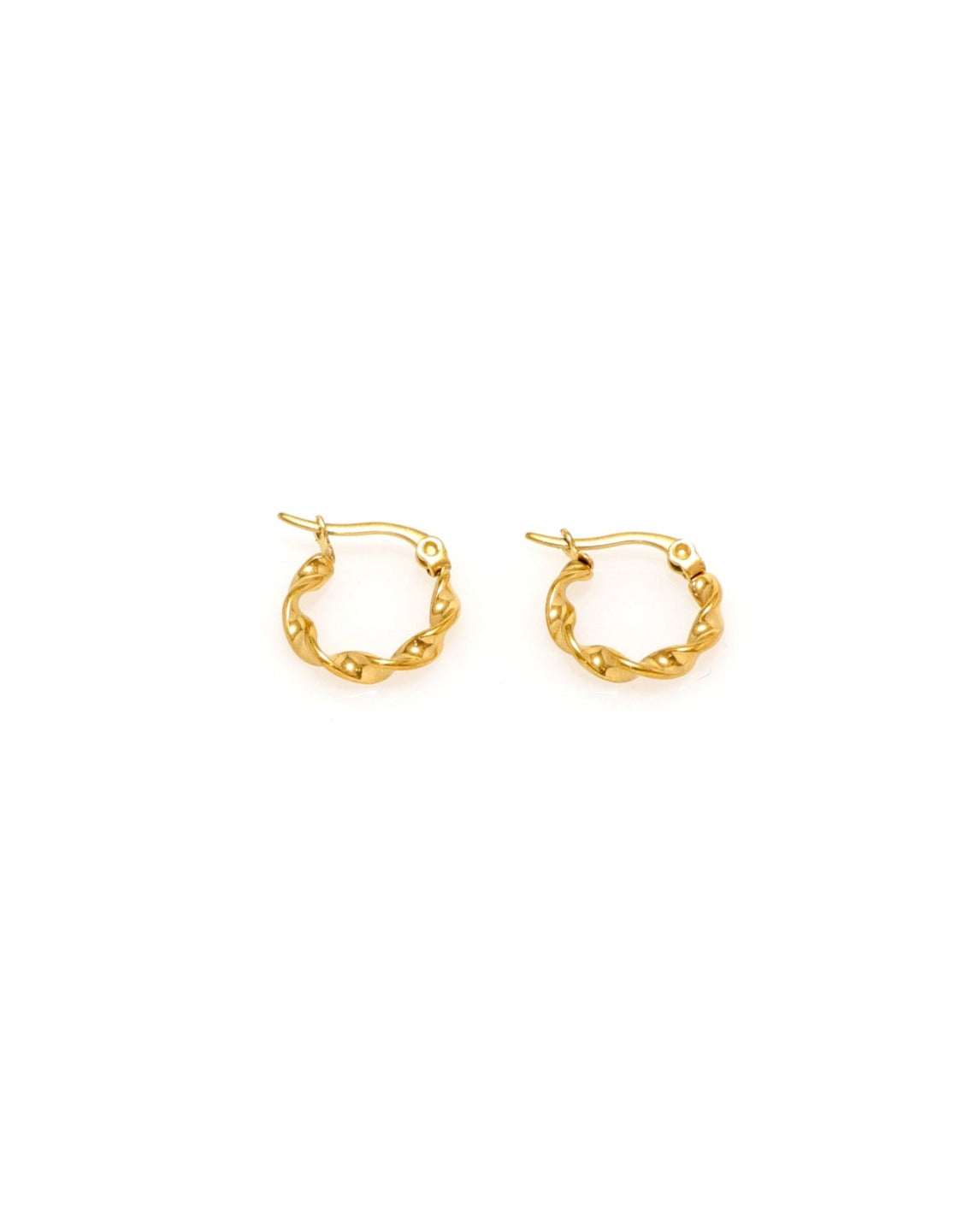 Heychic Josephine Small Twist Hoop Earrings (Gold)