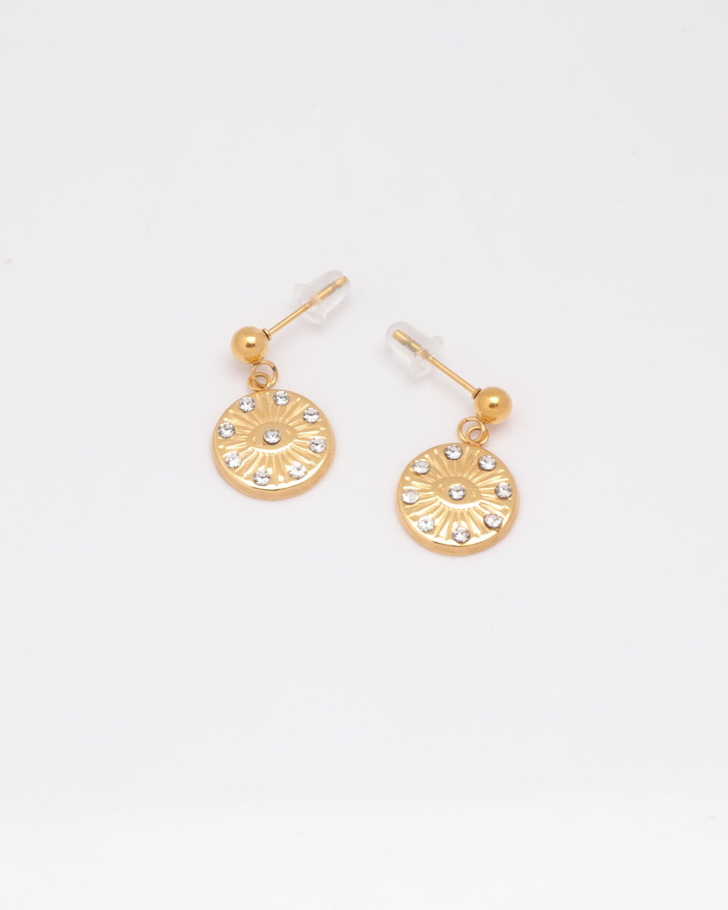 Heychic Zariah Eye Zirconia Earrings (Gold)