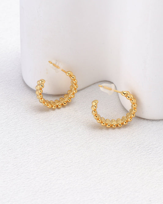 Heychic Betty Beaded Cuff Hoop Earrings (Gold)