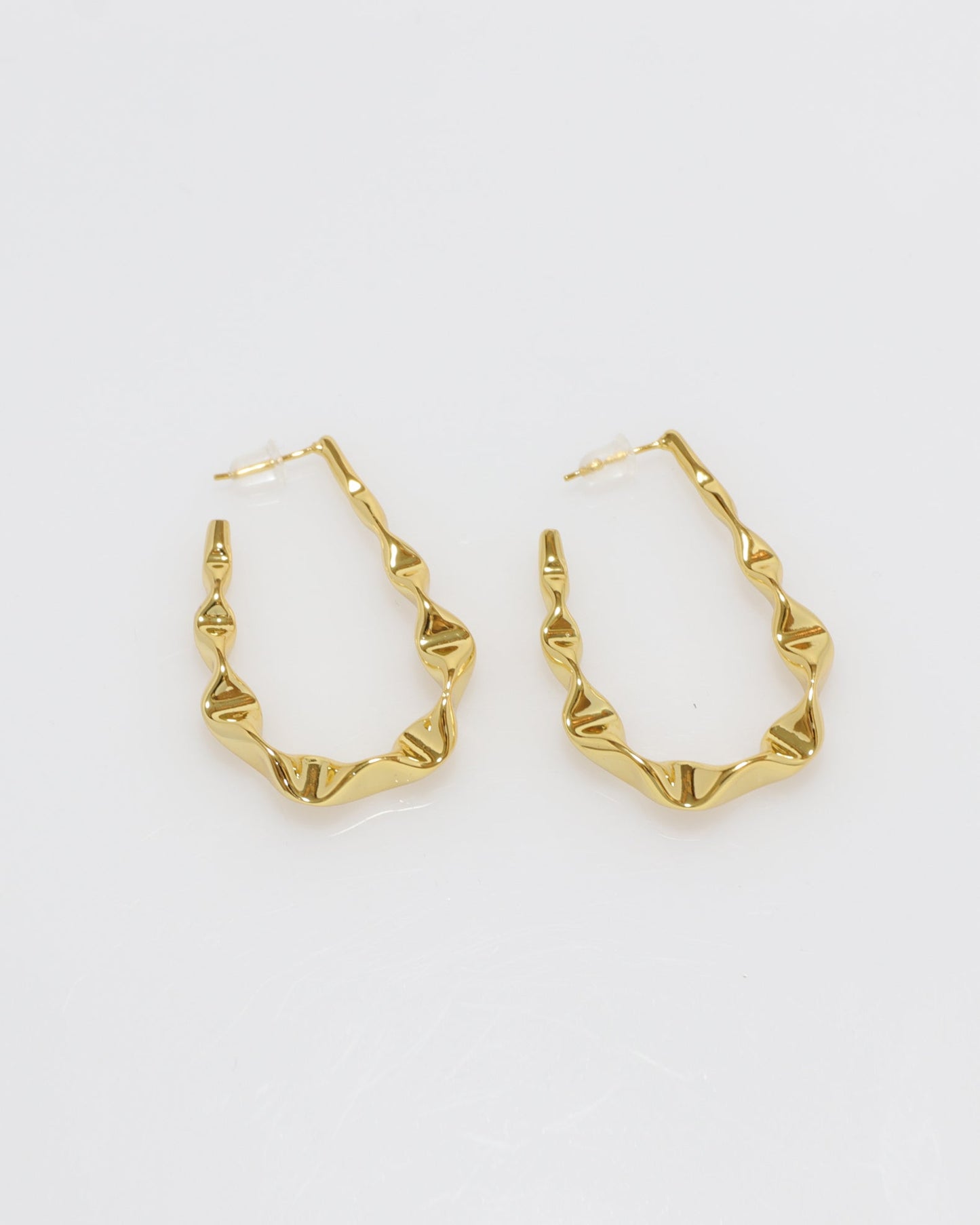 Heychic Lyra Irregular Texturised Enveloping Earrings (Gold)