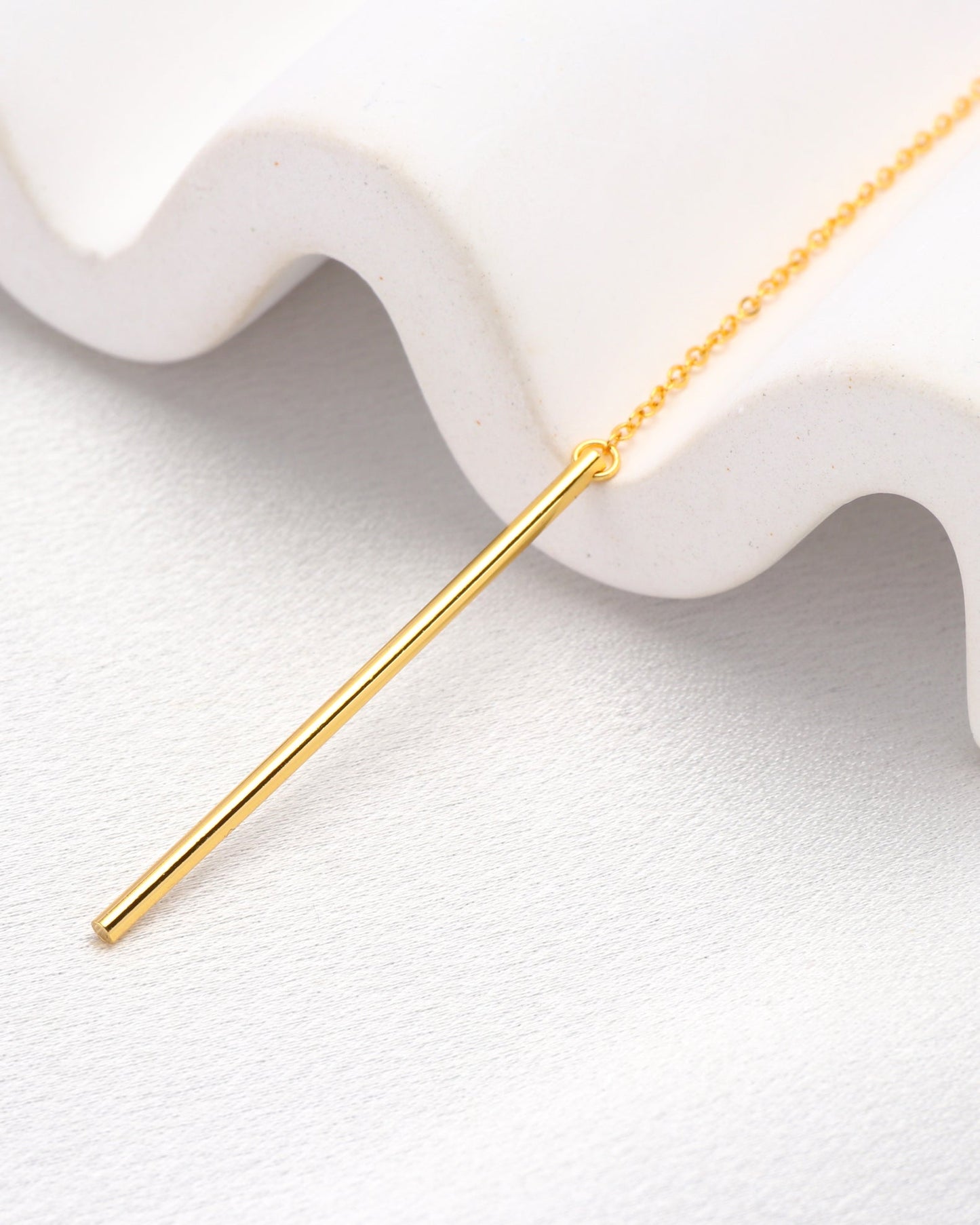 Heychic Linn Gold Long Layered Necklace (Red)