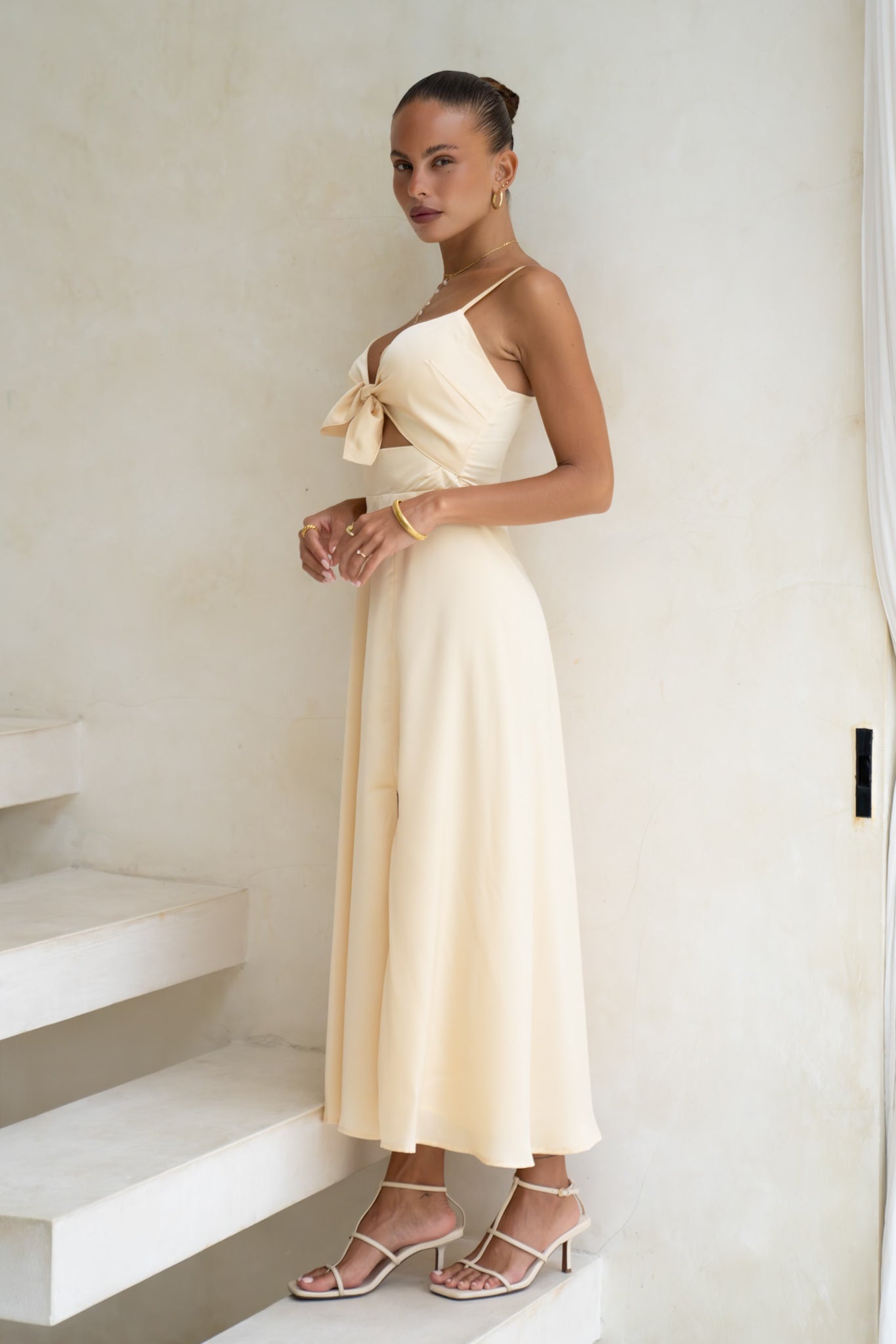 Heychic Jovie Tie Detail Maxi Dress (Yellow)