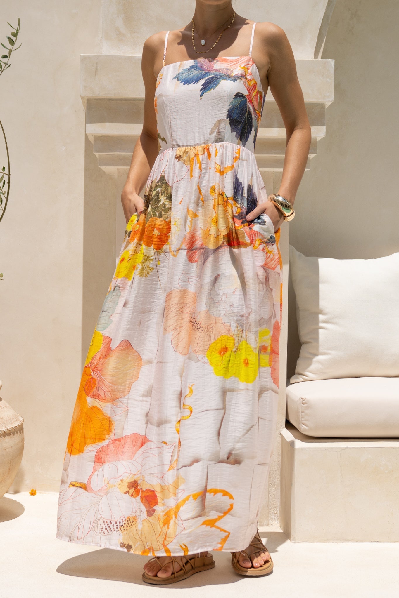HEYCHIC Crescencia Multicolour Maxi Dress (Floral)