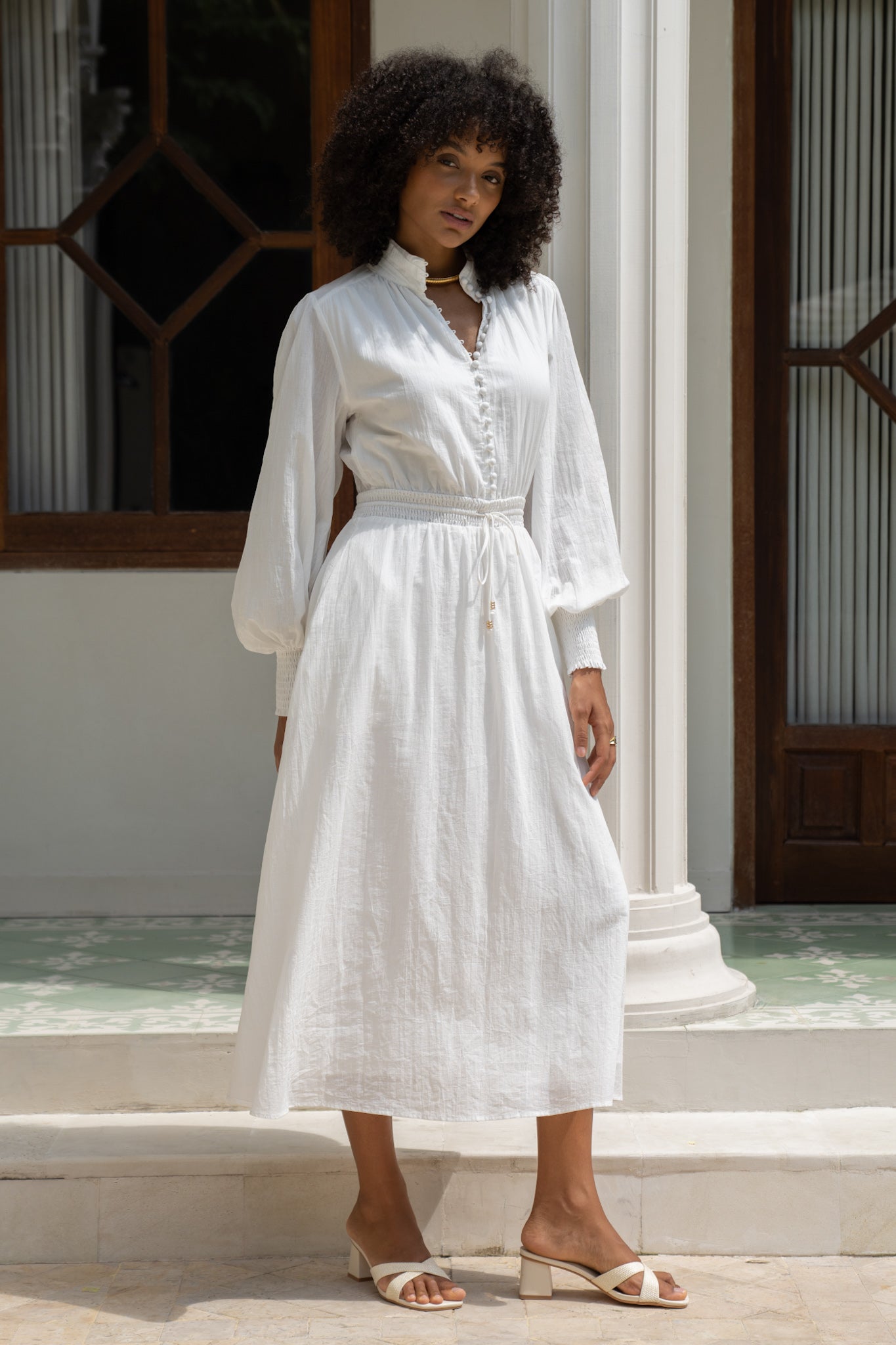 Heychic Avrielle Long Sleeve Maxi Dress (White)