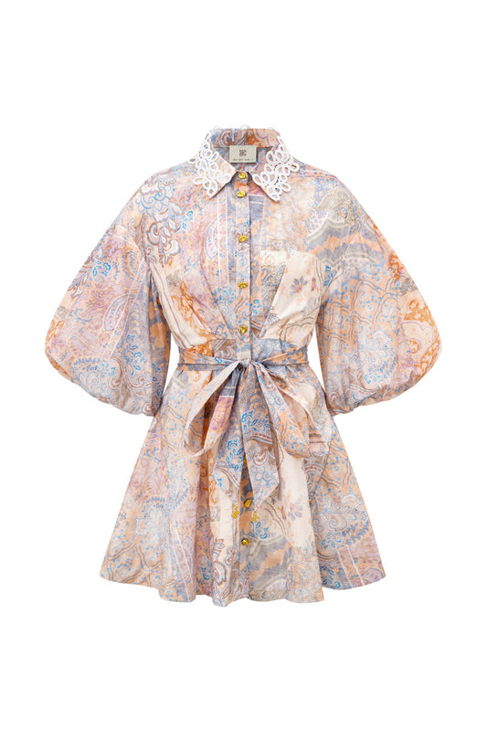 HEYCHIC Heritage Patchwork Mini Dress (Multi)