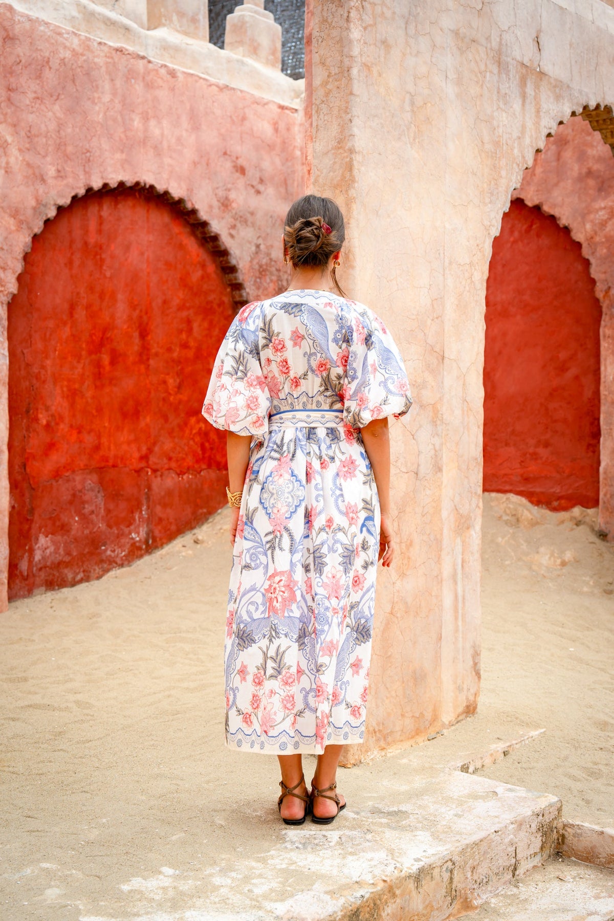 HEYCHIC Porcelain Multi Wrap Maxi Dress (Floral)