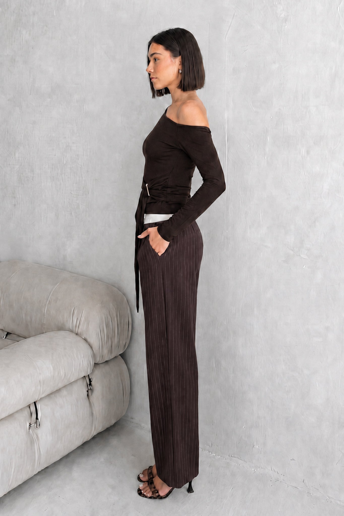 HEYCHIC Jayn Asymmetric Top (Brown)