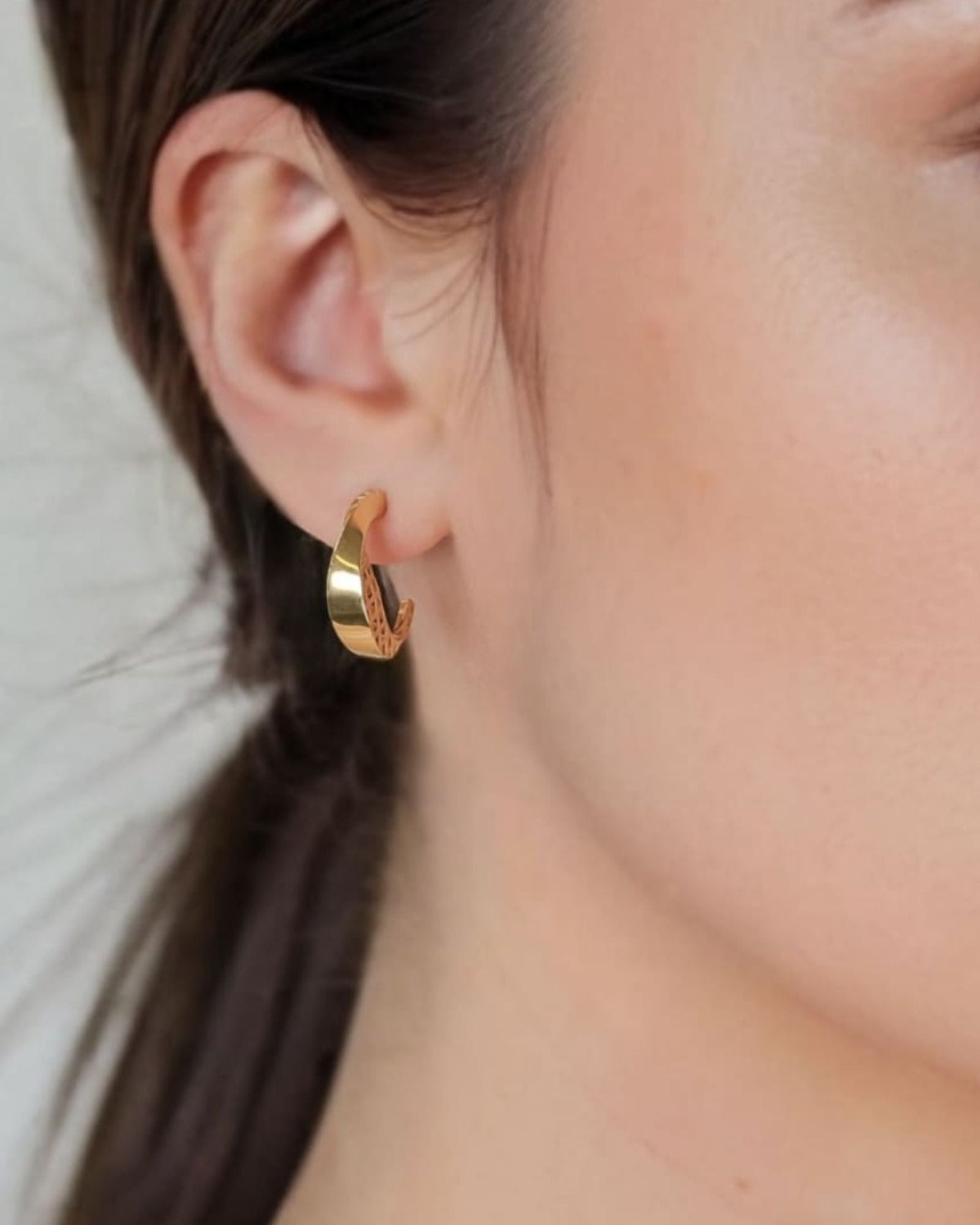 LAVANA Half Moon Silver Hoop Earrings