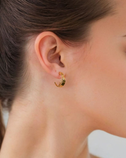 LAVANA Half Moon Gold Hoop Earrings