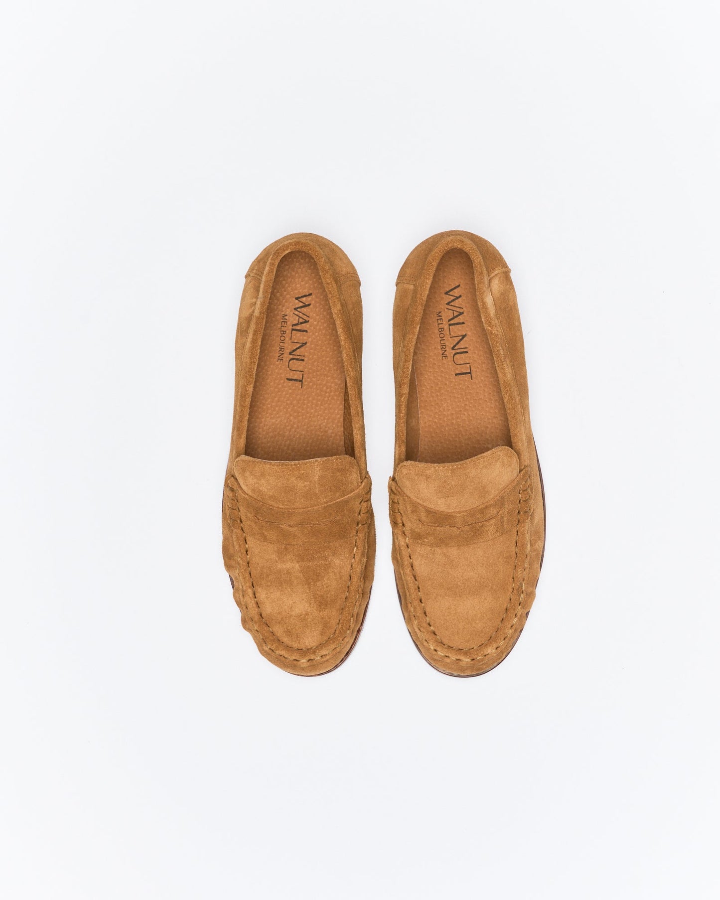 Walnut Melbourne Hawk Leather Loafer (Tan Suede)